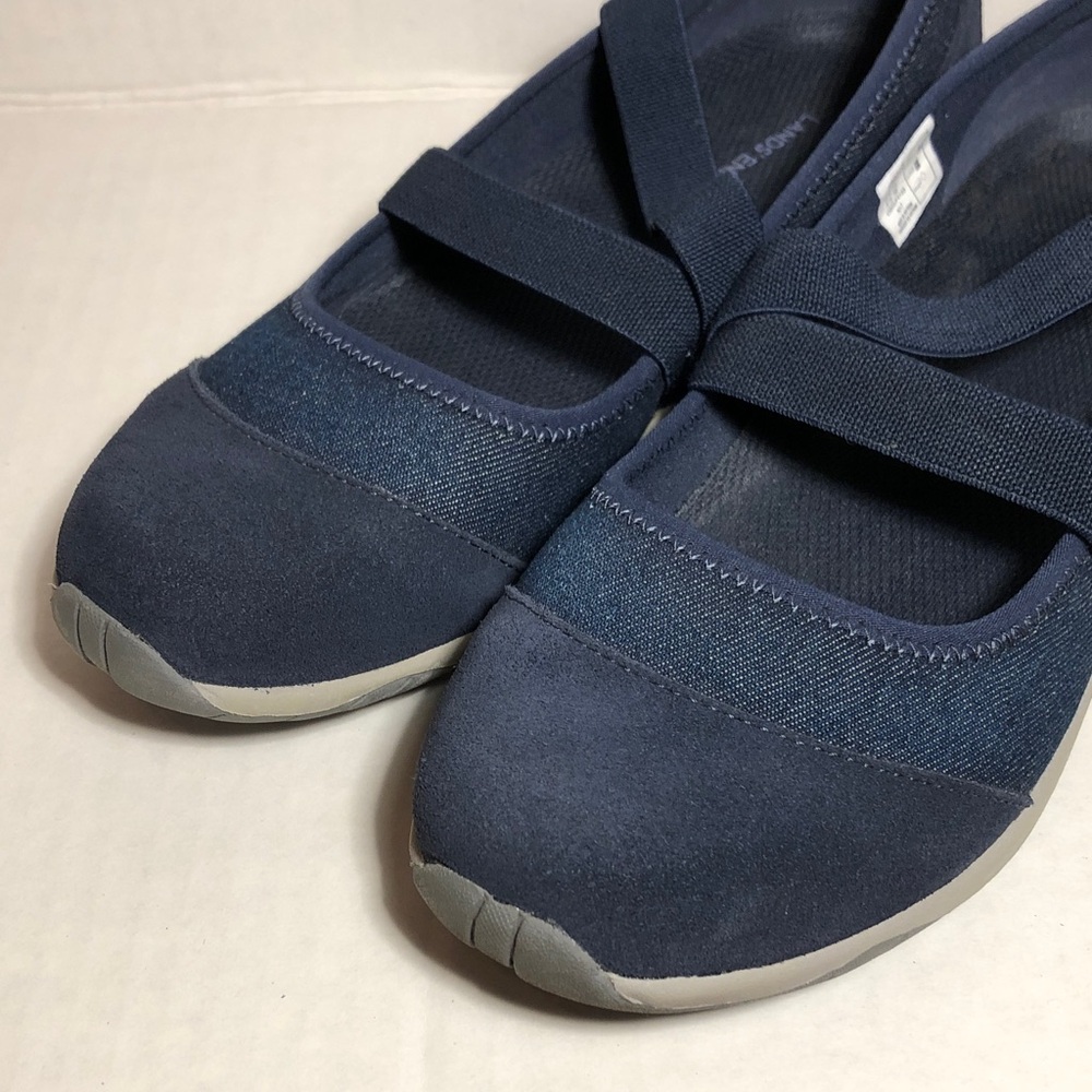 LANDS END NAVY MARY JANES 8-1/2 D
